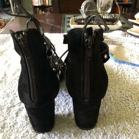 Yoko lace up / zip up black heeled 7.5 - Picture 5 of 9